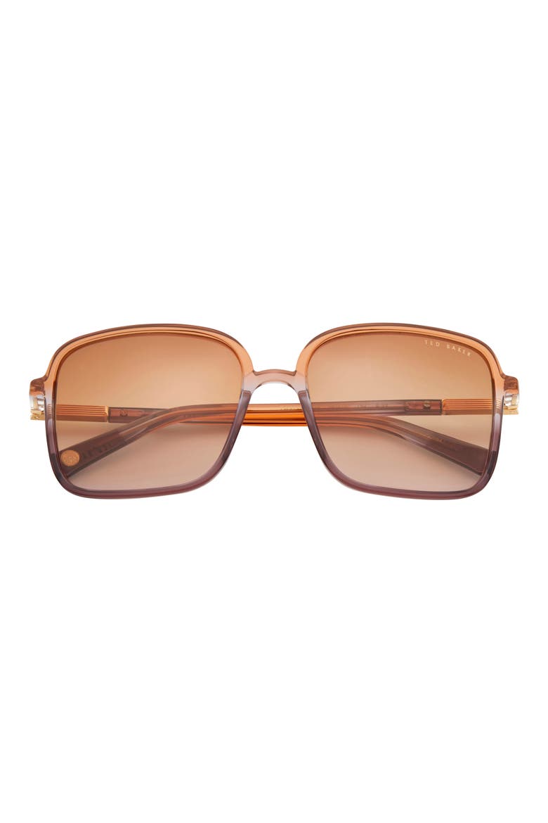 56mm Gradient Square Sunglasses, Main, color, PURPLE