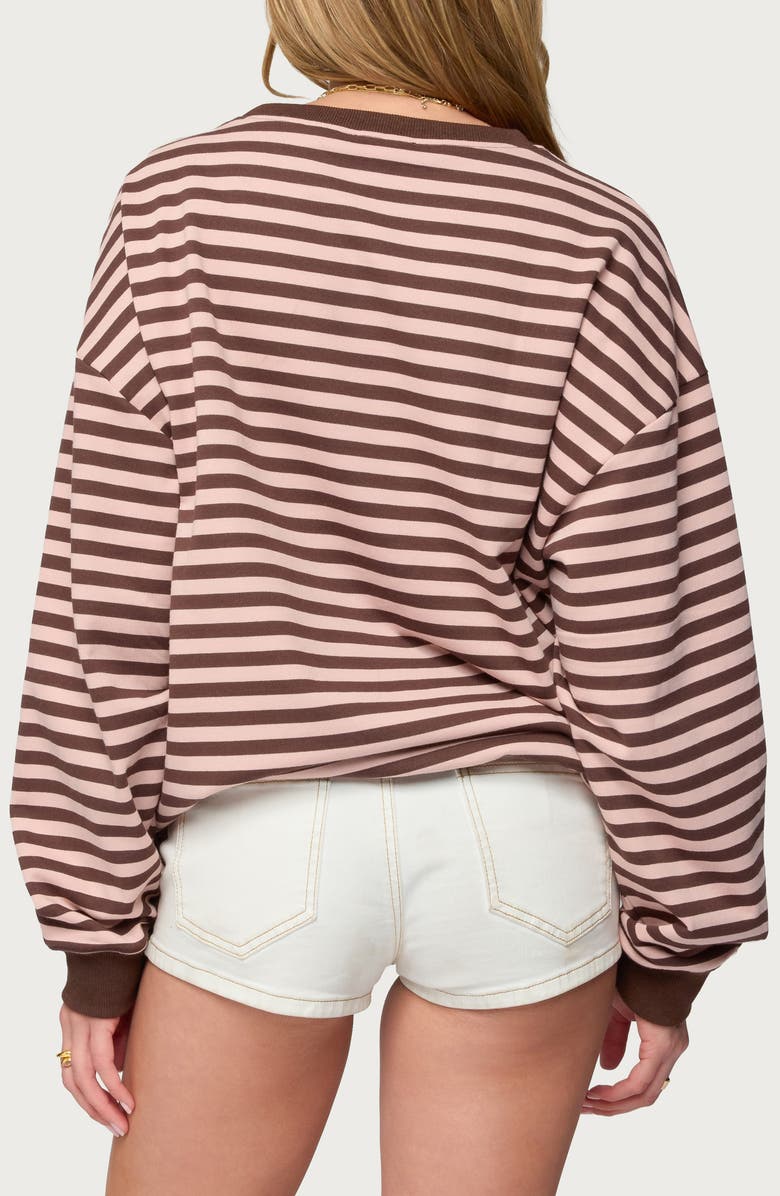 EDIKTED Onda Stripe Oversize Sweatshirt, Alternate, color,