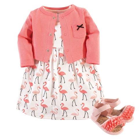 Cotton Dress, Cardigan and Shoe Set (Baby)