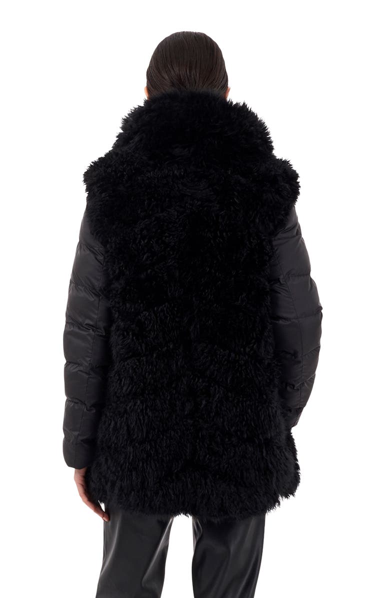 GORSKI Cashmere Goat Chevron Jacket With Detachable Quilted Sleeves, Alternate, color, Black/Black