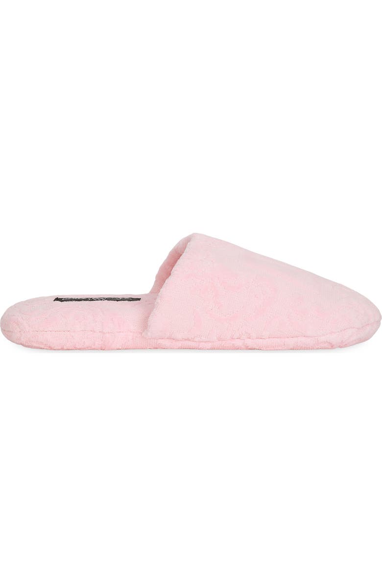 Dolce&Gabbana DG Logo Jacquard Cotton Terry Cloth Scuff Slipper, Alternate, color, Pink
