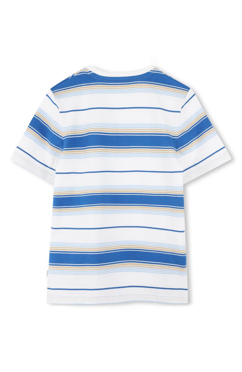 BOSS Kidswear Kids' Stripe Cotton T-Shirt, Alternate, color, Pale Blue