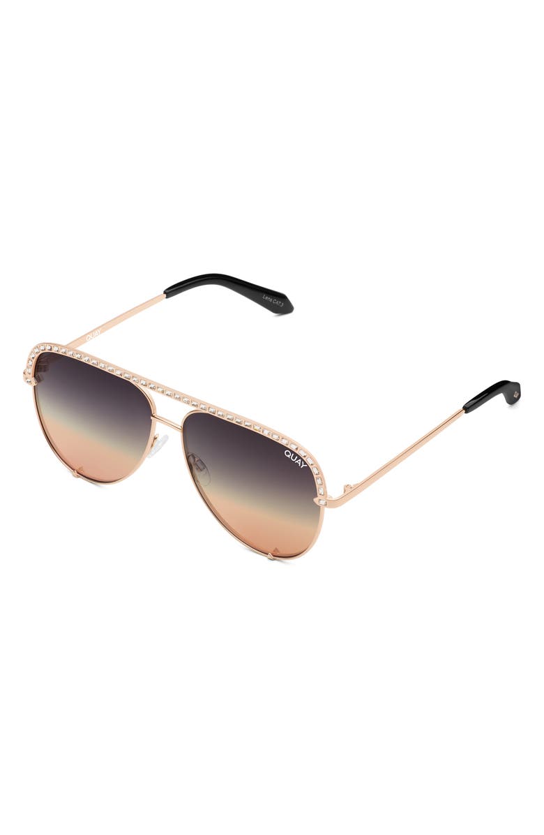 QUAY High Key Bling 60mm Aviator Sunglasses, Alternate, color, 
