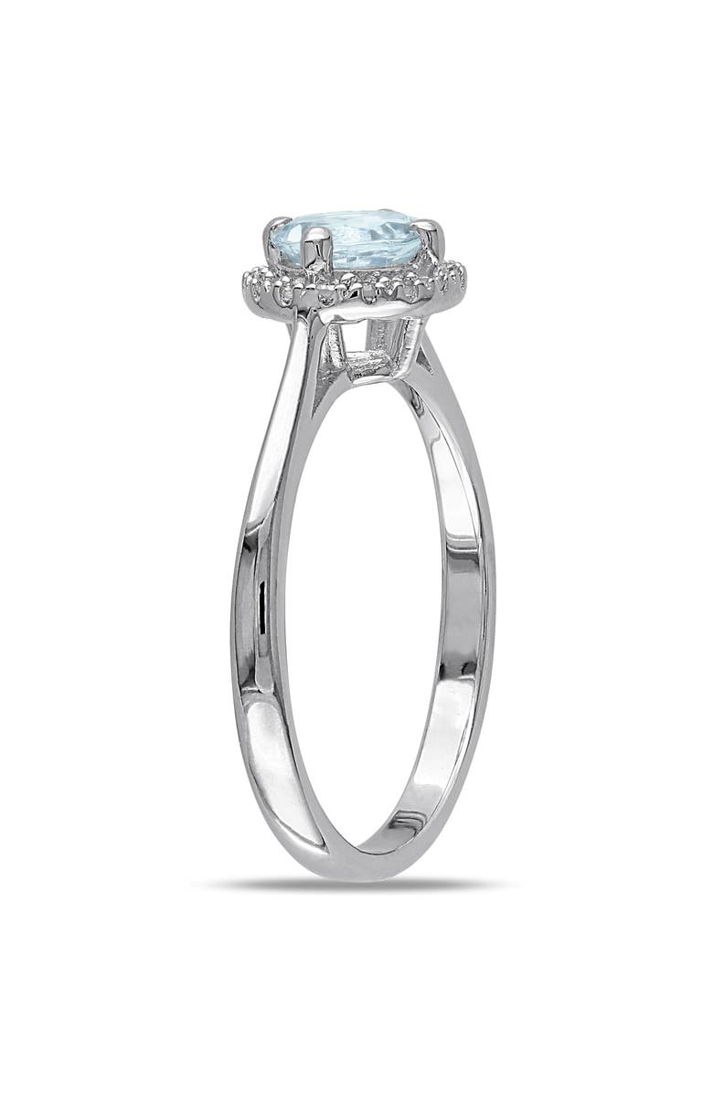 Julianna B. Gemstone & Diamond Halo Ring, Alternate, color, Aquamarine