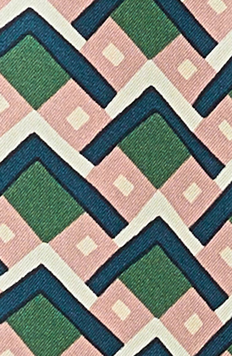 Marina Rinaldi Yelina Geometric Print Silk Button-Up Shirt, Alternate, color, Ultramarine