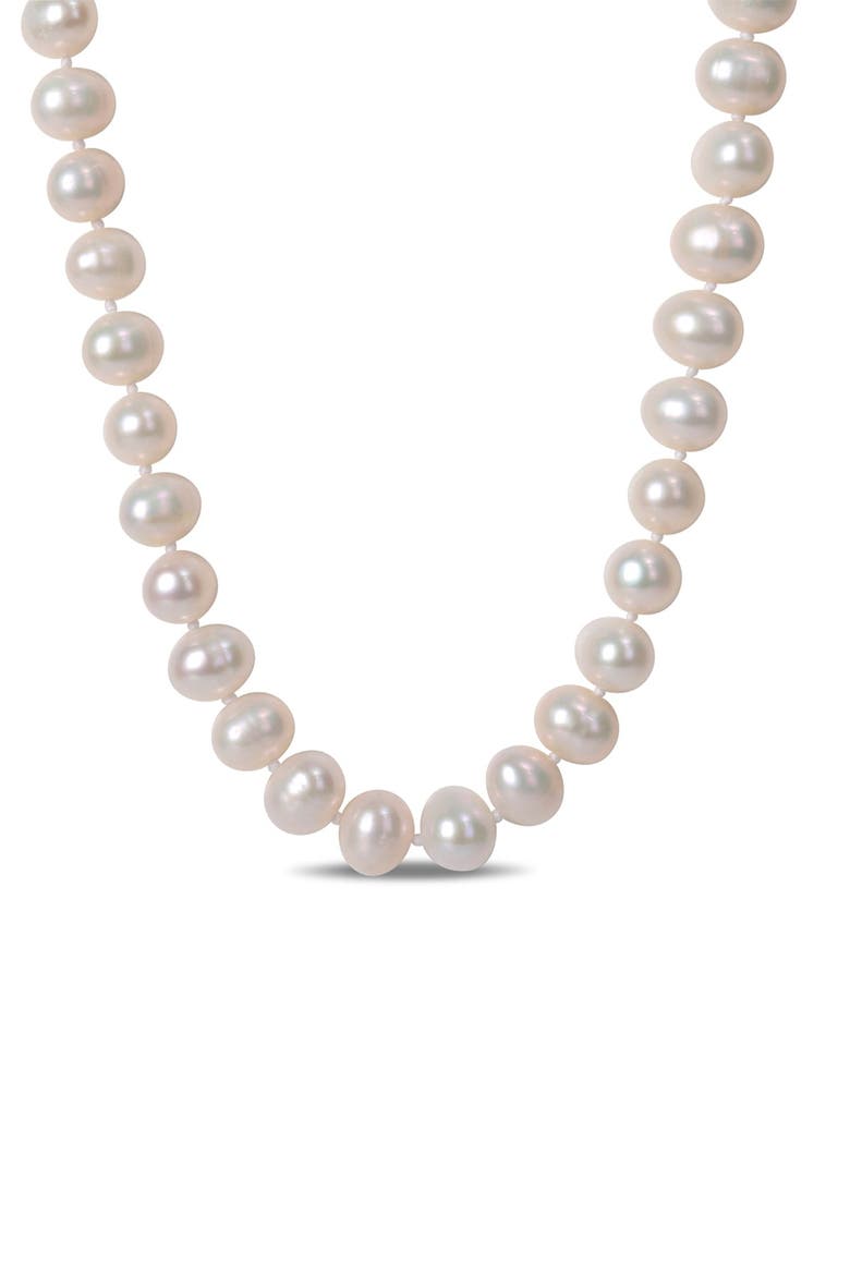 Sterling Silver 7.5 - 8mm Cultured Freshwater Pearl Strand Necklace, Main, color, WHITE