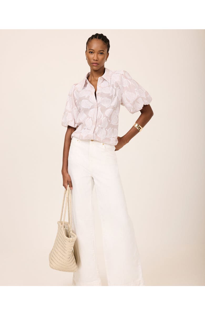 MINT VELVET Cotton Jacquard Shirt, Alternate, color, Neutral