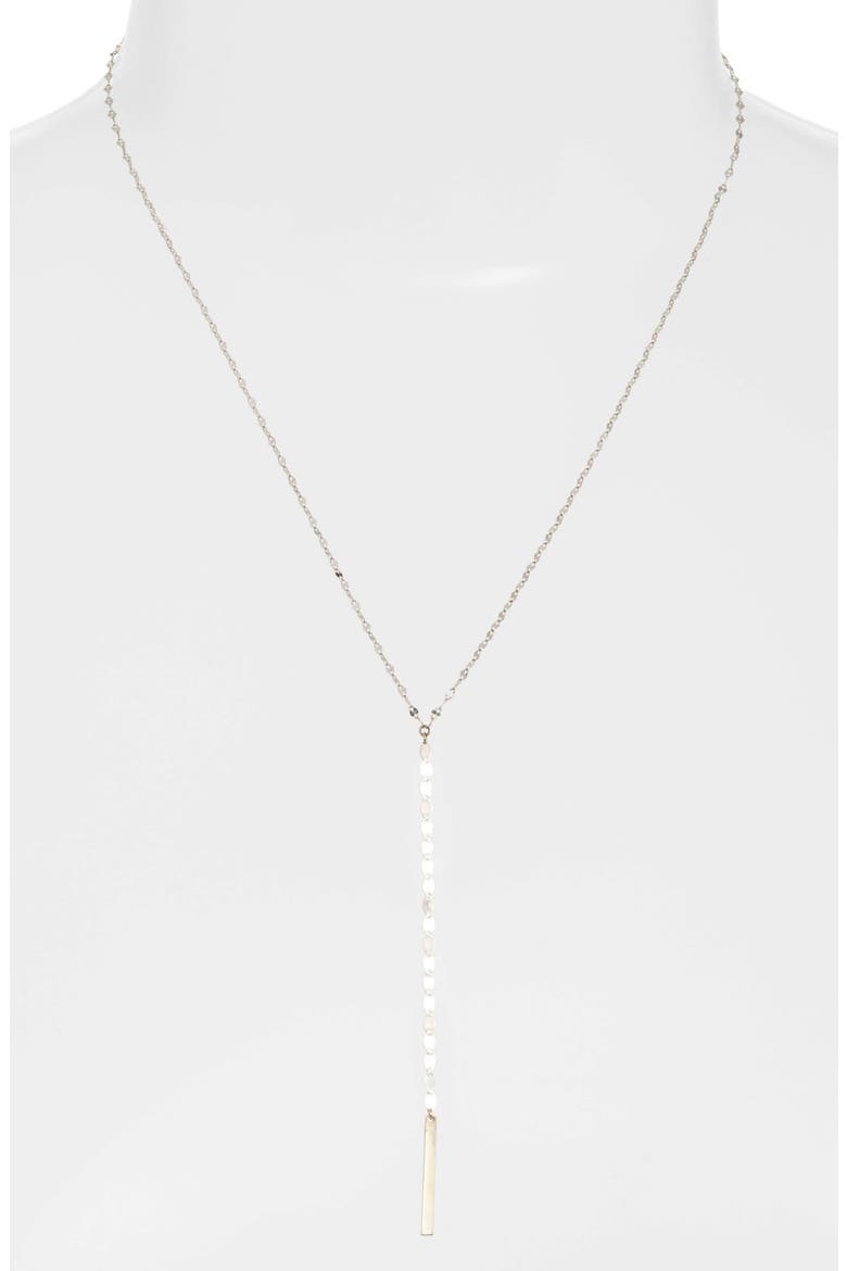 Nude Remix 14K Gold Bar Y-Necklace, Alternate, color, WHITE GOLD