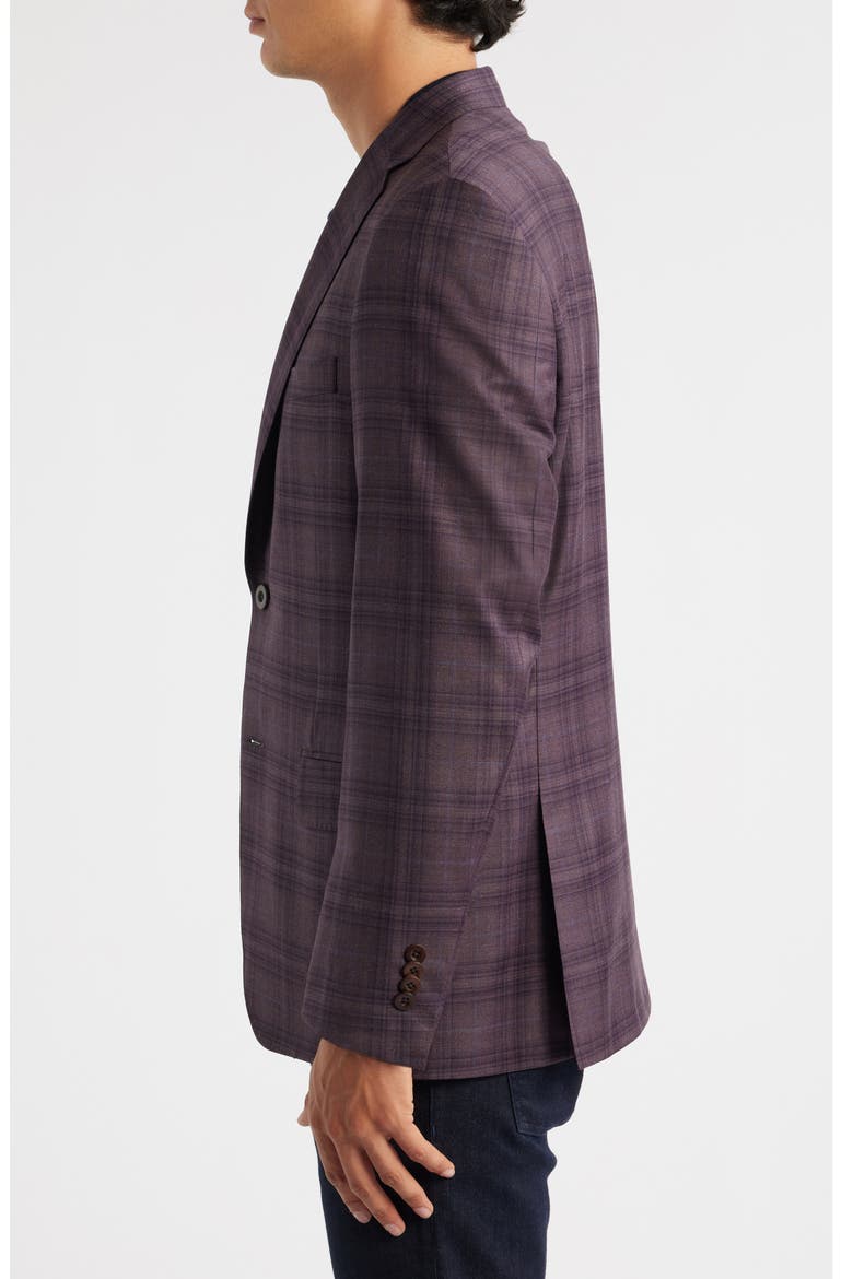 Milano Regular Fit Purple Plaid Super 130s Wool Sport Coat, Alternate, color, PURPLE