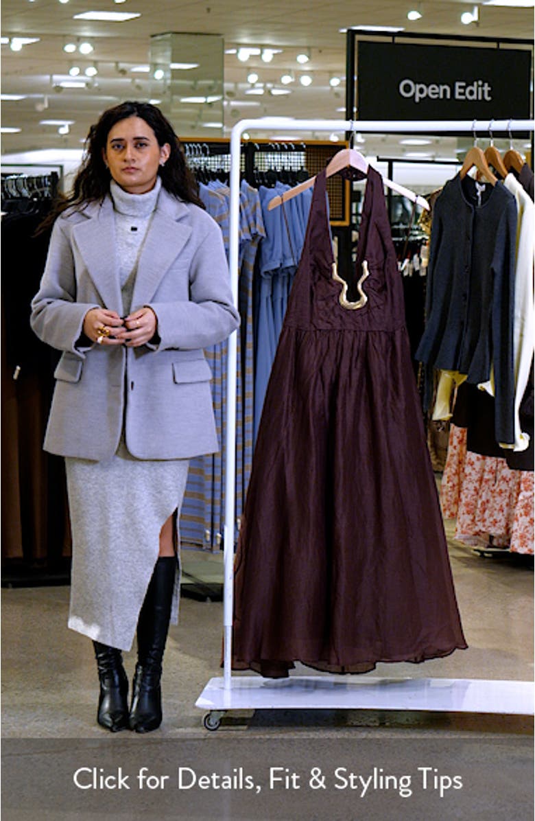 Cavarly Plunge Halter Neck Maxi Dress, sales video thumbnail