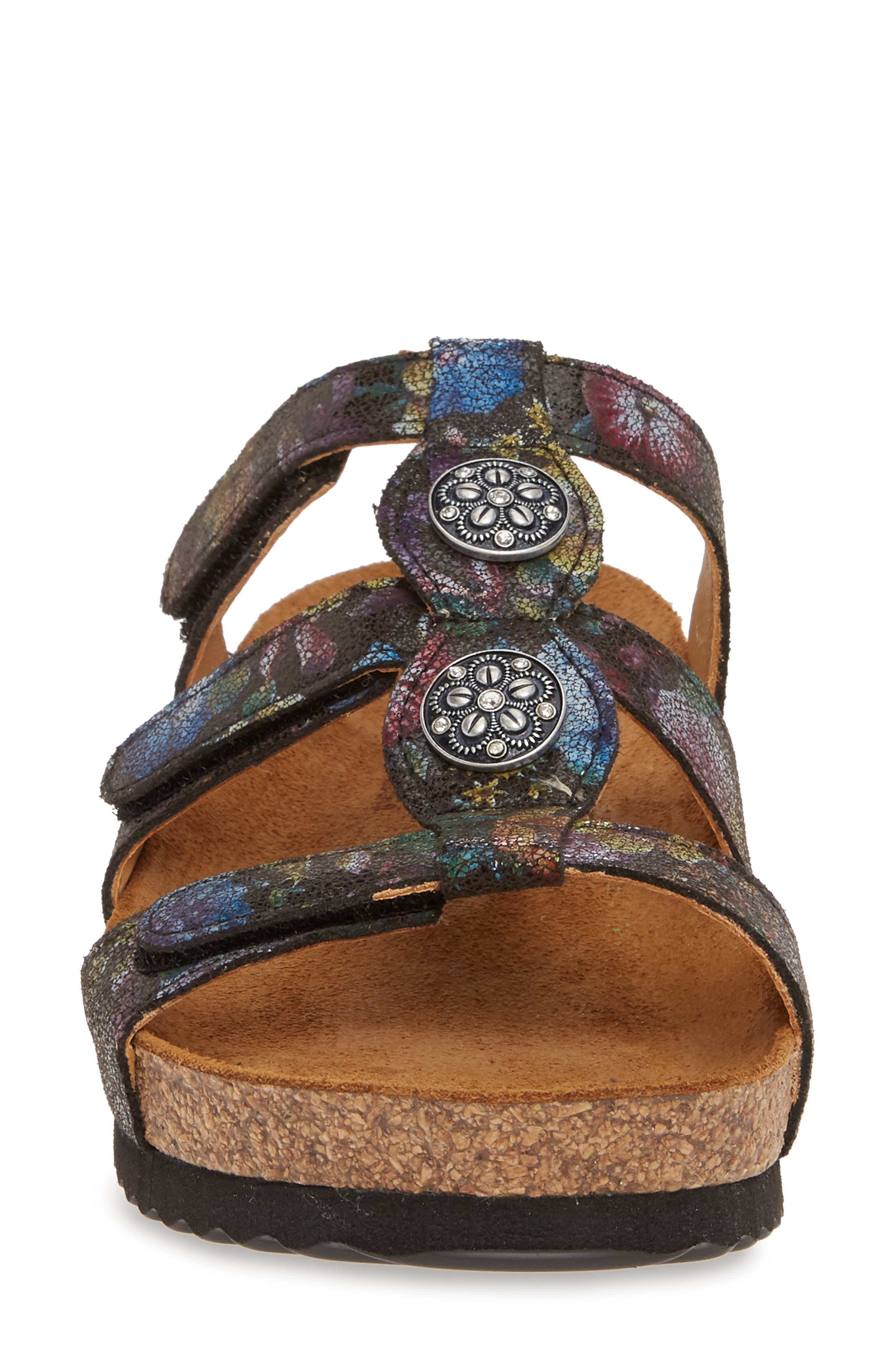 Alice Slide Sandal, Alternate, color, ASFALTO BLOOM LEATHER