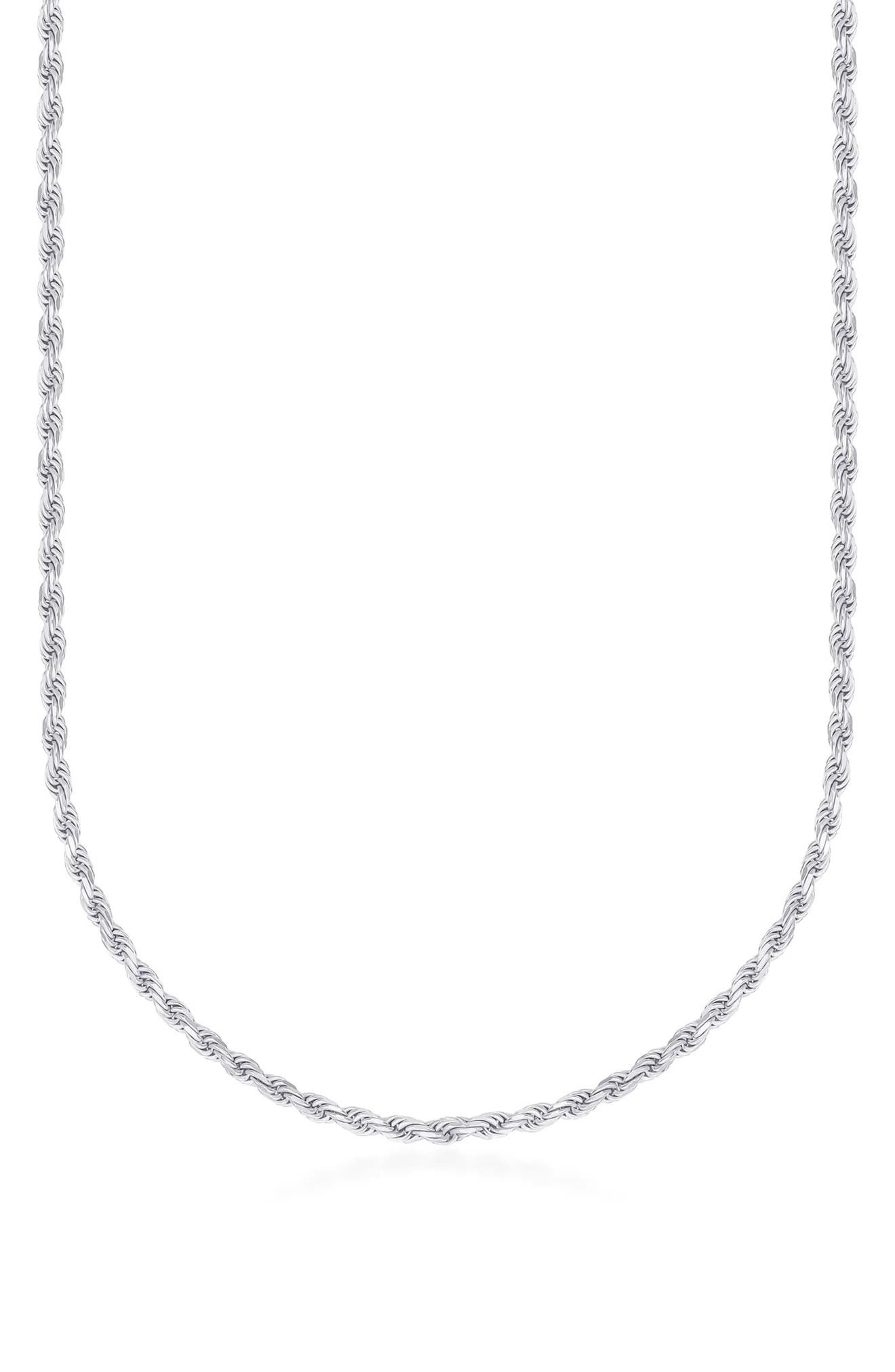 A&M Gender Inclusive Sterling Silver Rope Chain Necklace