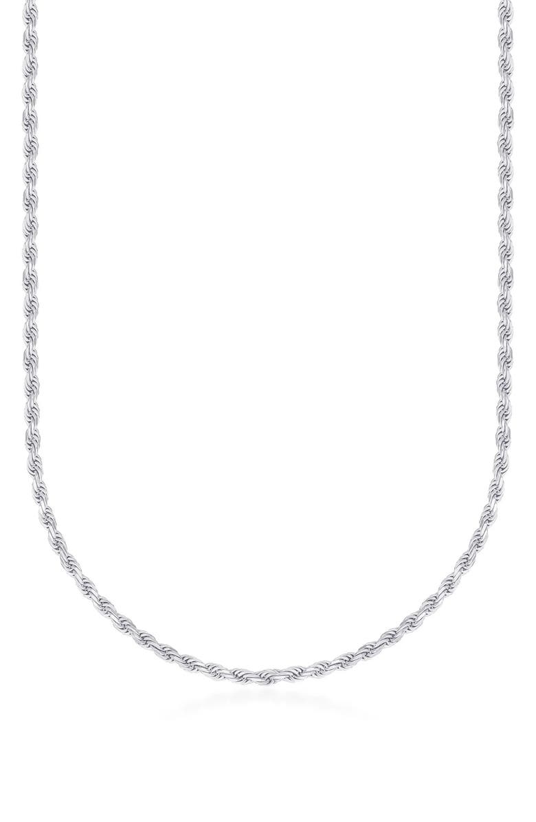 A&M Gender Inclusive Sterling Silver Rope Chain Necklace, Main, color, Silver