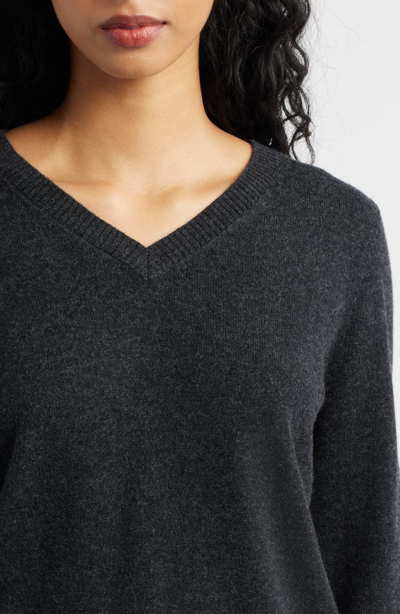 ARTLESS FOREVER Tove V-Neck Wool & Cashmere Sweater, Alternate, color, Charcoal