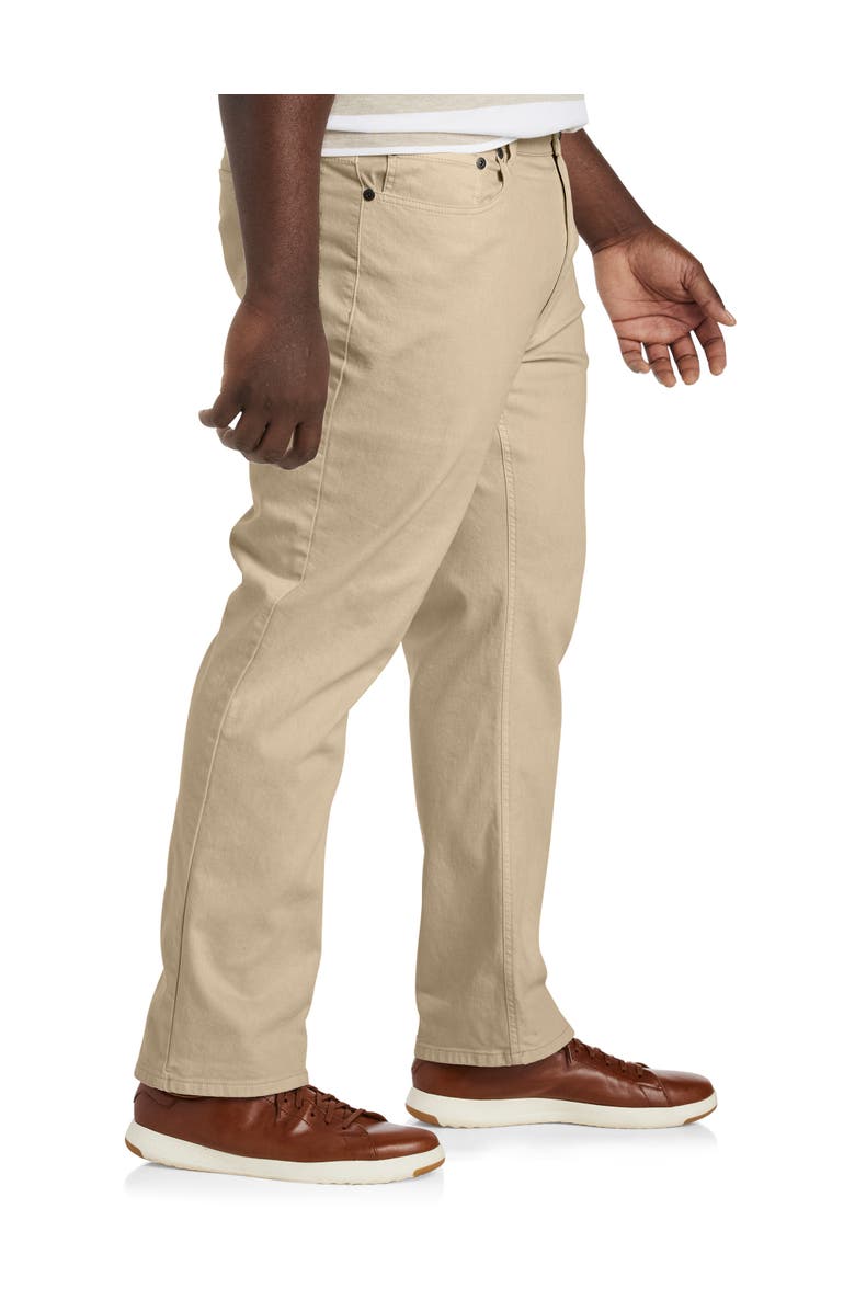 True Nation by DXL Big & Tall Garment Dyed Stretch Twill Pants, Alternate, color, White Pepper