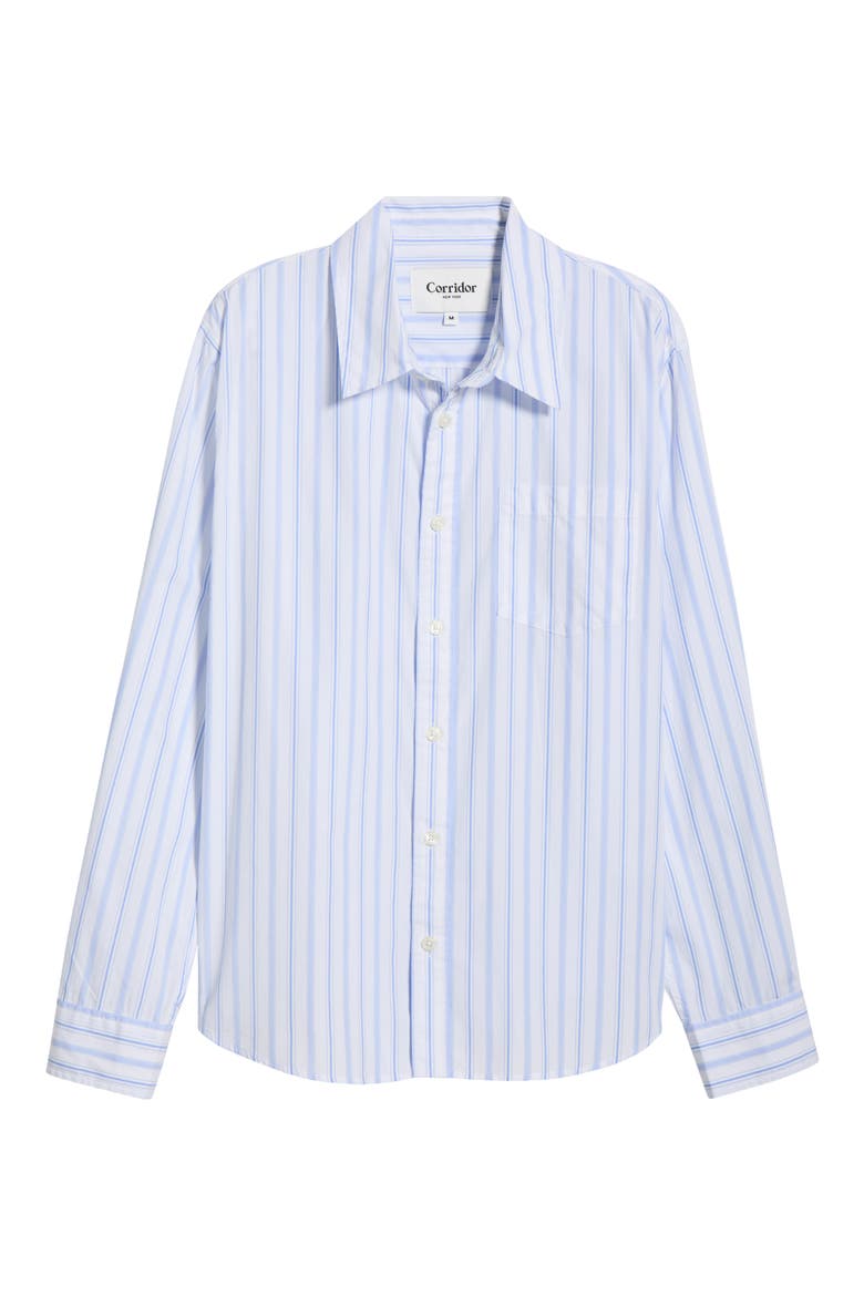 Berg Stripe Button-Up Shirt, Main, color, WHITE