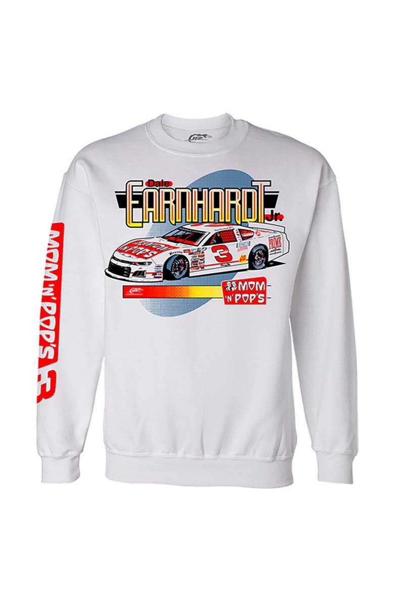 JR MOTORSPORTS OFFICIAL TEAM APPAREL Men's JR Motorsports Official Team Apparel White Dale Earnhardt Jr. Mom N' Pops Pullover Sweatshirt, Alternate, color, 