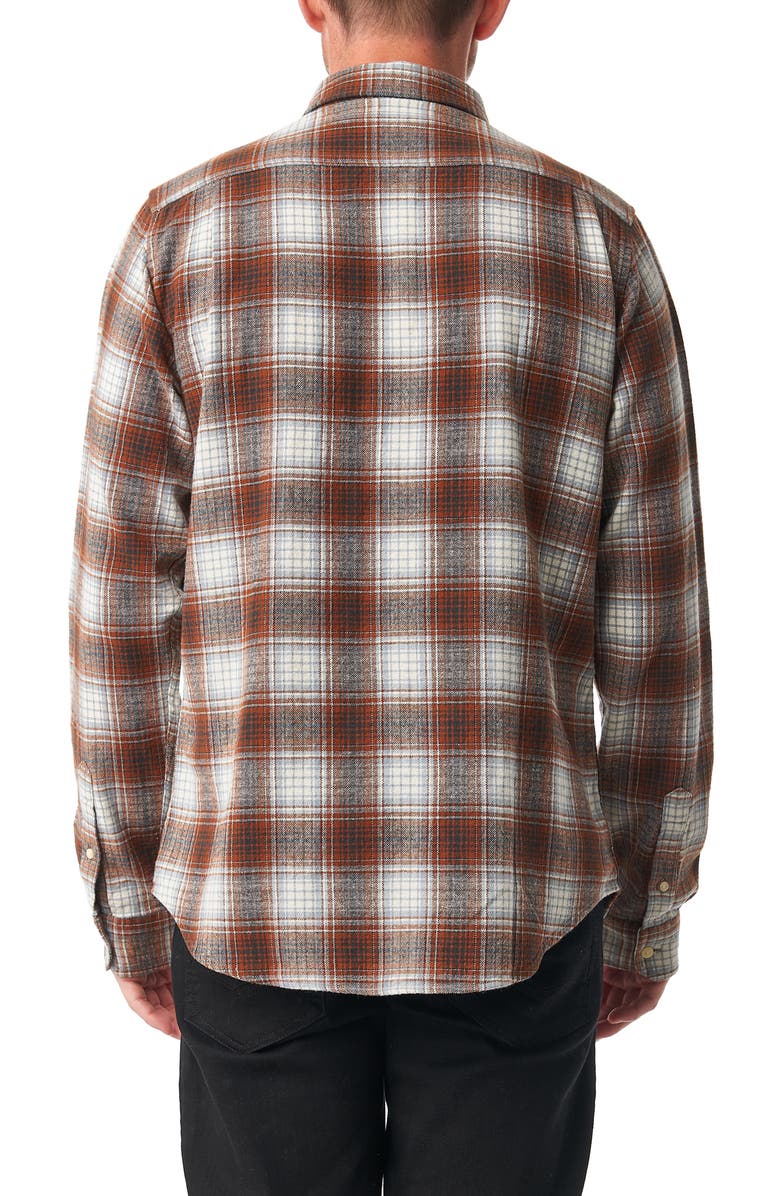 Ezekiel Aldean Plaid Brushed Cotton Button-Up Shirt, Alternate, color, Almond