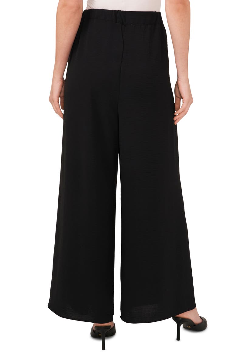 CeCe Tie Front Overlay Wide Leg Pants, Alternate, color, Rich Black