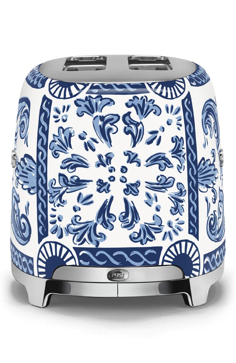 smeg x Dolce & Gabbana Blu Mediterraneo '50s Retro Style Two-Slice Toaster, Alternate, color, 
