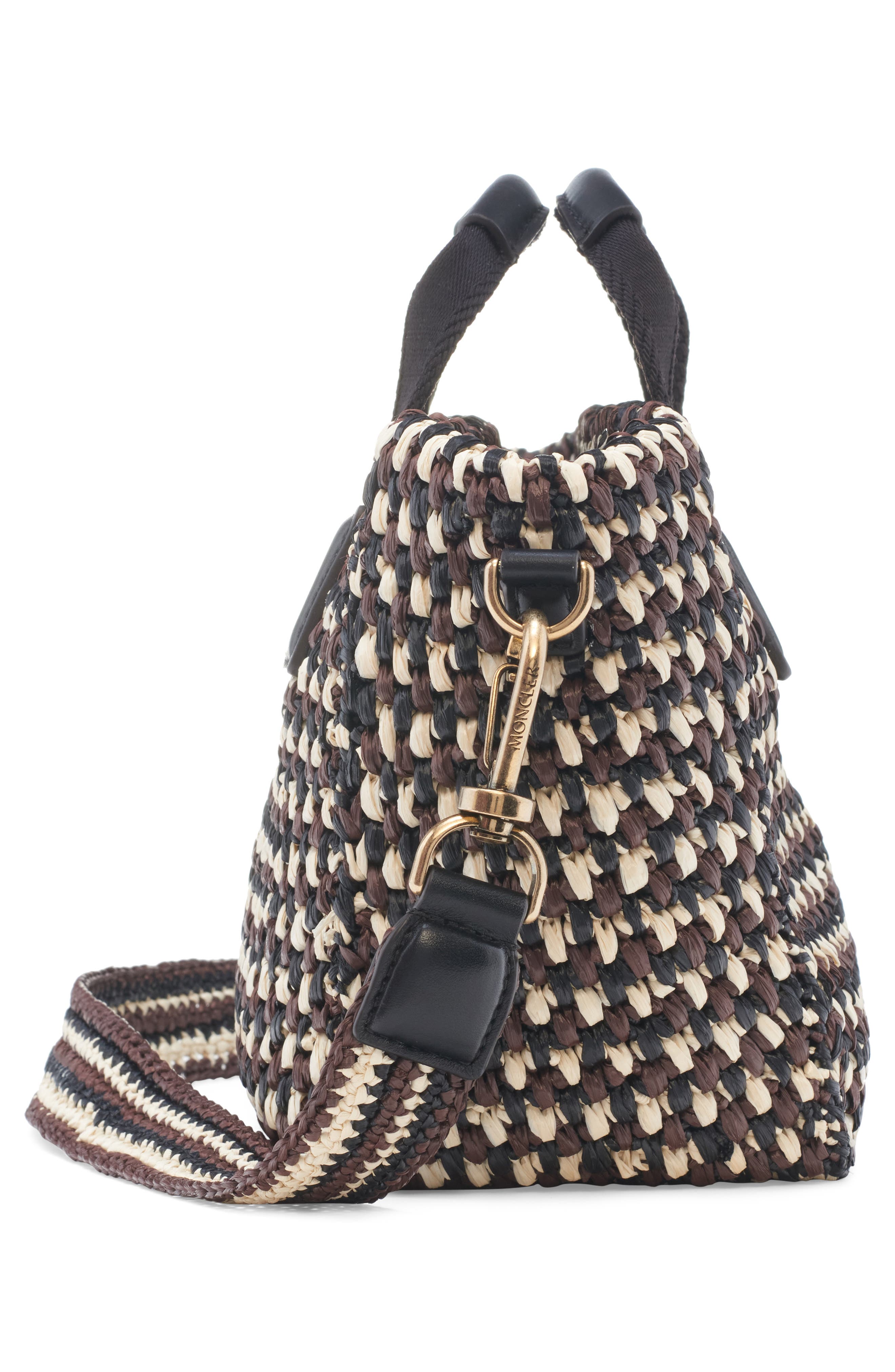 Moncler Micro Caradoc Crossbody Bag, Alternate, color, Raffia