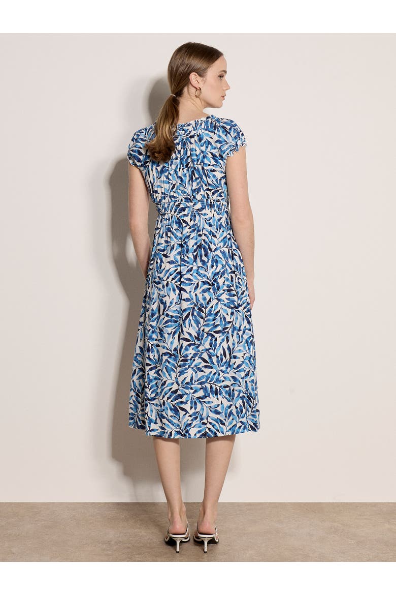 Milkmaid Watercolour Leaf Dress, Alternate, color, Blue