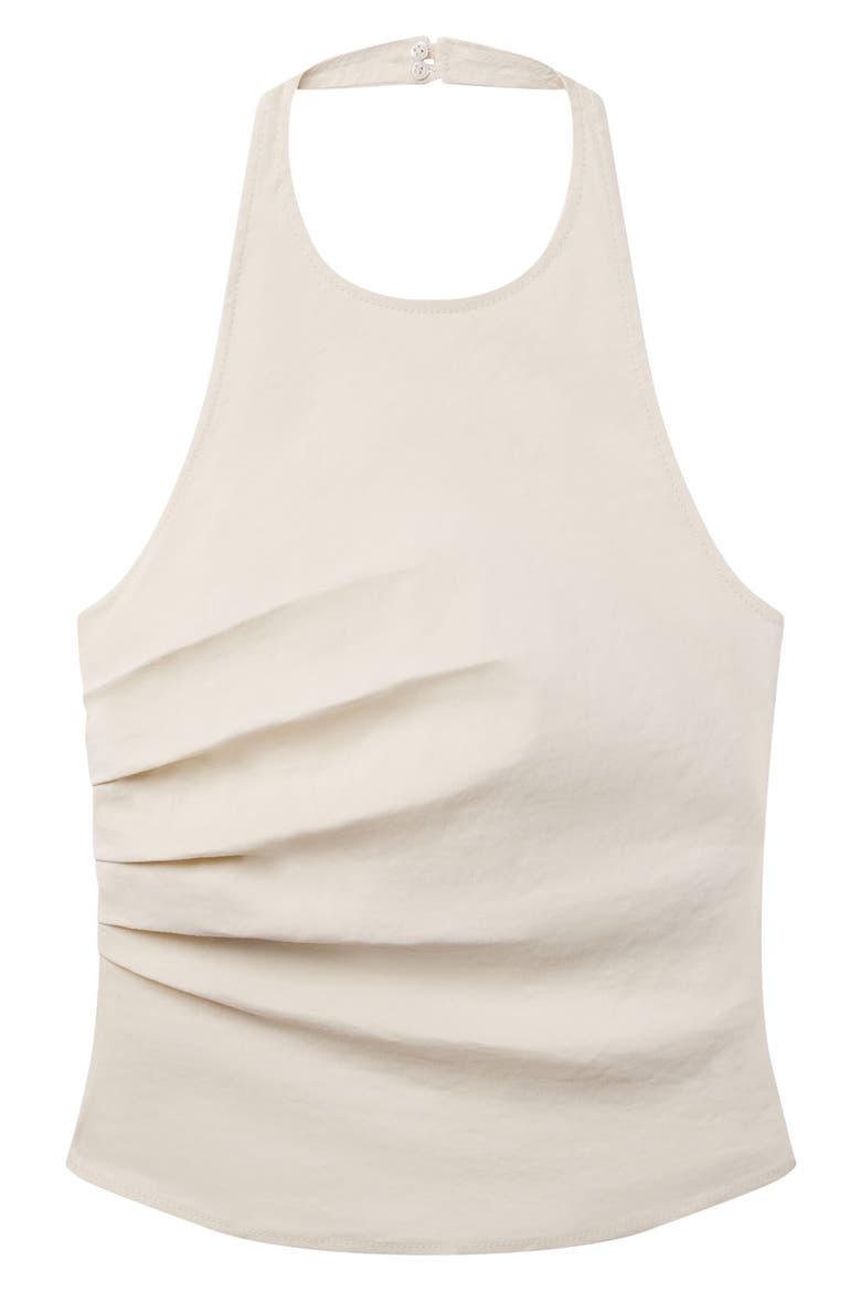 Sylvie Linen Blend Halter Top, Alternate, color, BUTTERCREAM