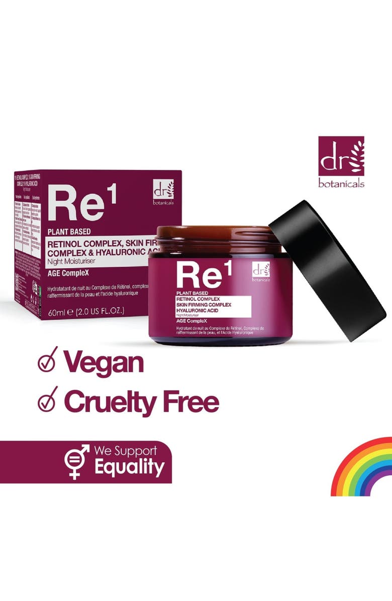 DR BOTANICALS Retinol Complex 1%, Skin Firming Complex 1% 
Hyaluronic Acid 1% Night Moisturiser 60ml, Alternate, color, 