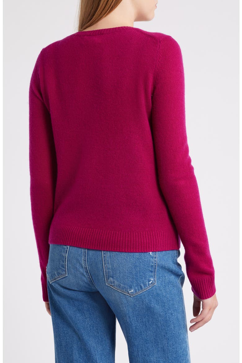 Cashmere V-Neck Sweater, Alternate, color, PINK PLUMIER