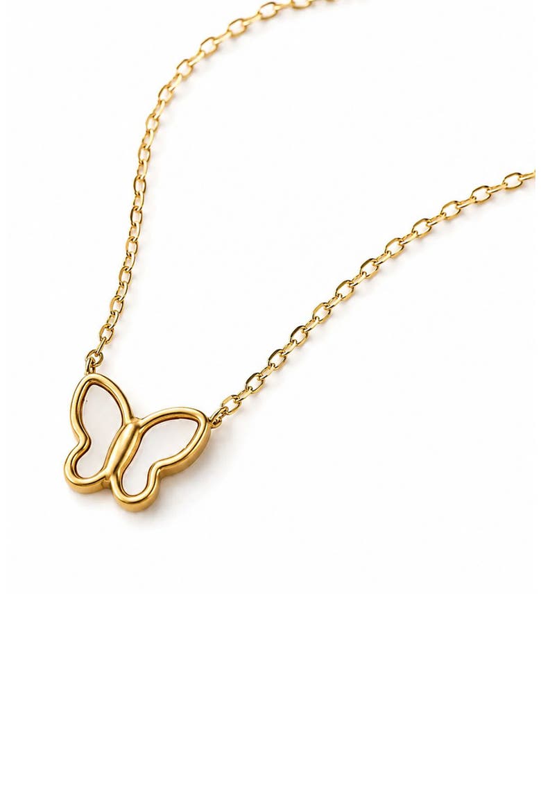 Butterfly Pendant Necklace, Main, color, GOLD
