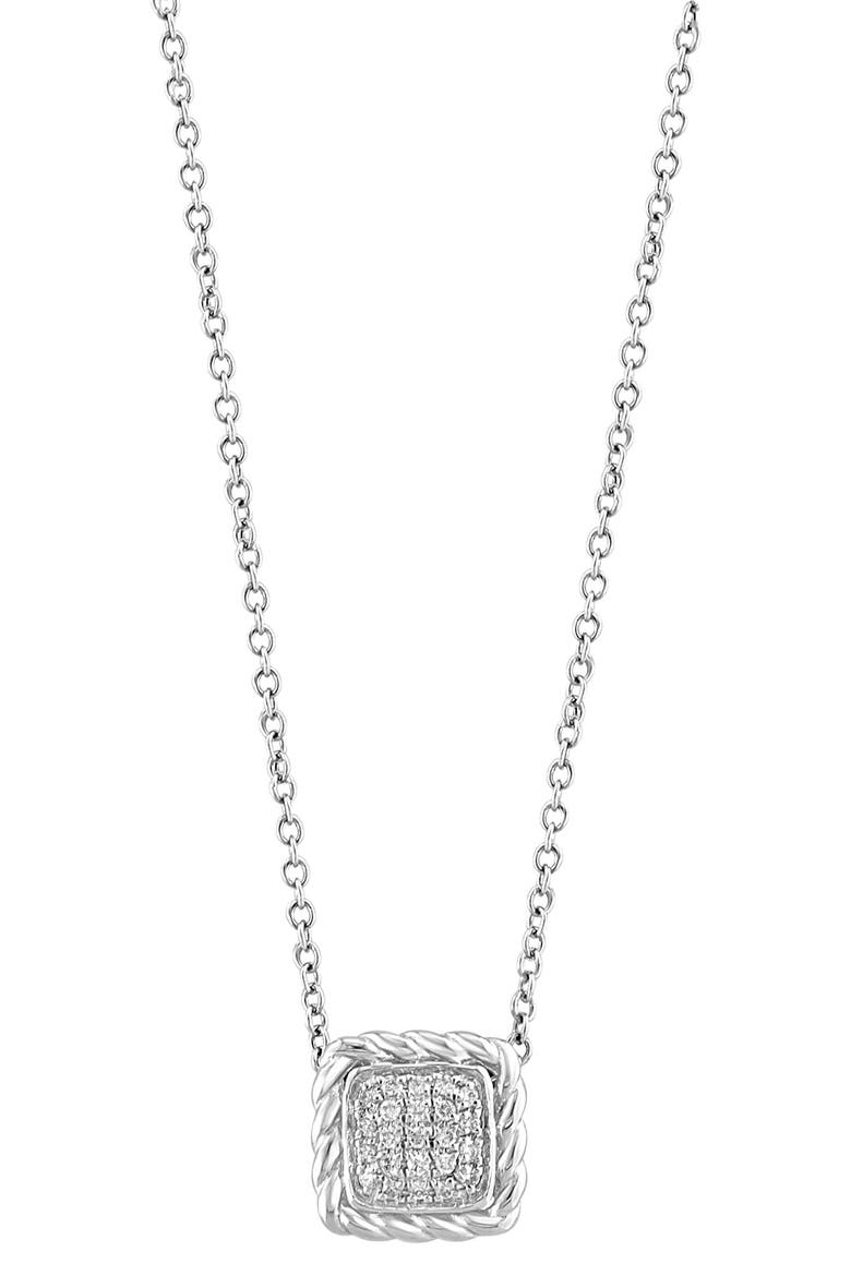 Diamond Pavé Pendant Necklace - 0.09ctw, Alternate, color, SILVER