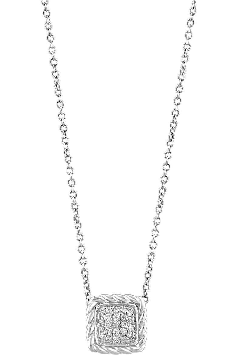 EFFY Diamond Pavé Pendant Necklace - 0.09ctw, Alternate, color, Silver