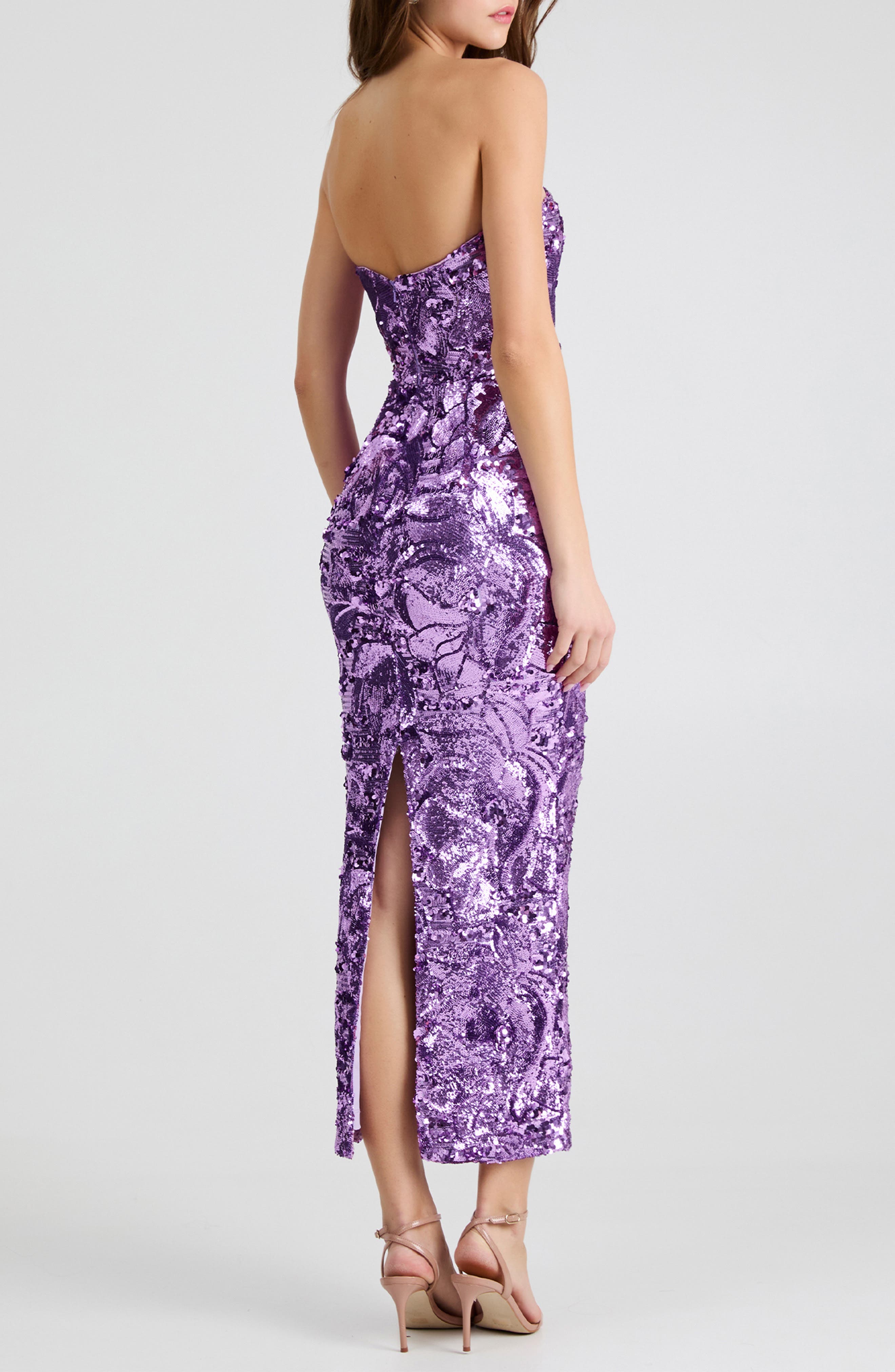 city studio strapless sequin dress nordstrom Beige Stellar Sequin Maxi Dress
