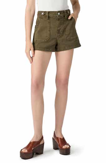 PAIGE Anessa Button Tab Denim Shorts