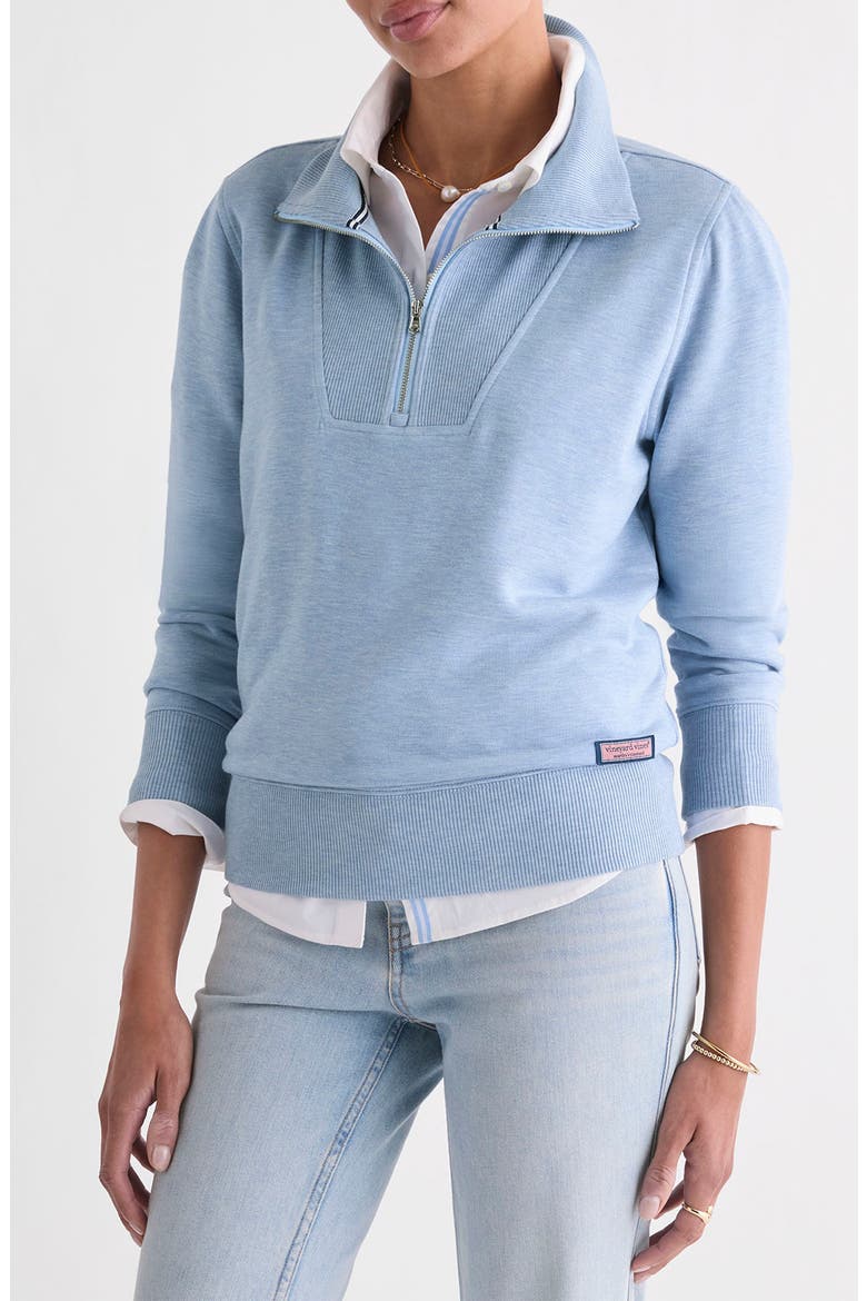 Quarter Zip Pullover, Main, color, JAKE BLUE HEATHER