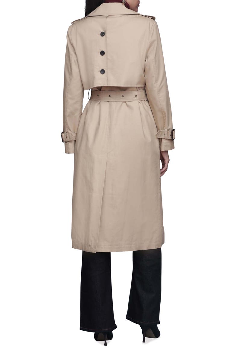 Layered Cotton Blend Trench Coat, Alternate, color, SAND