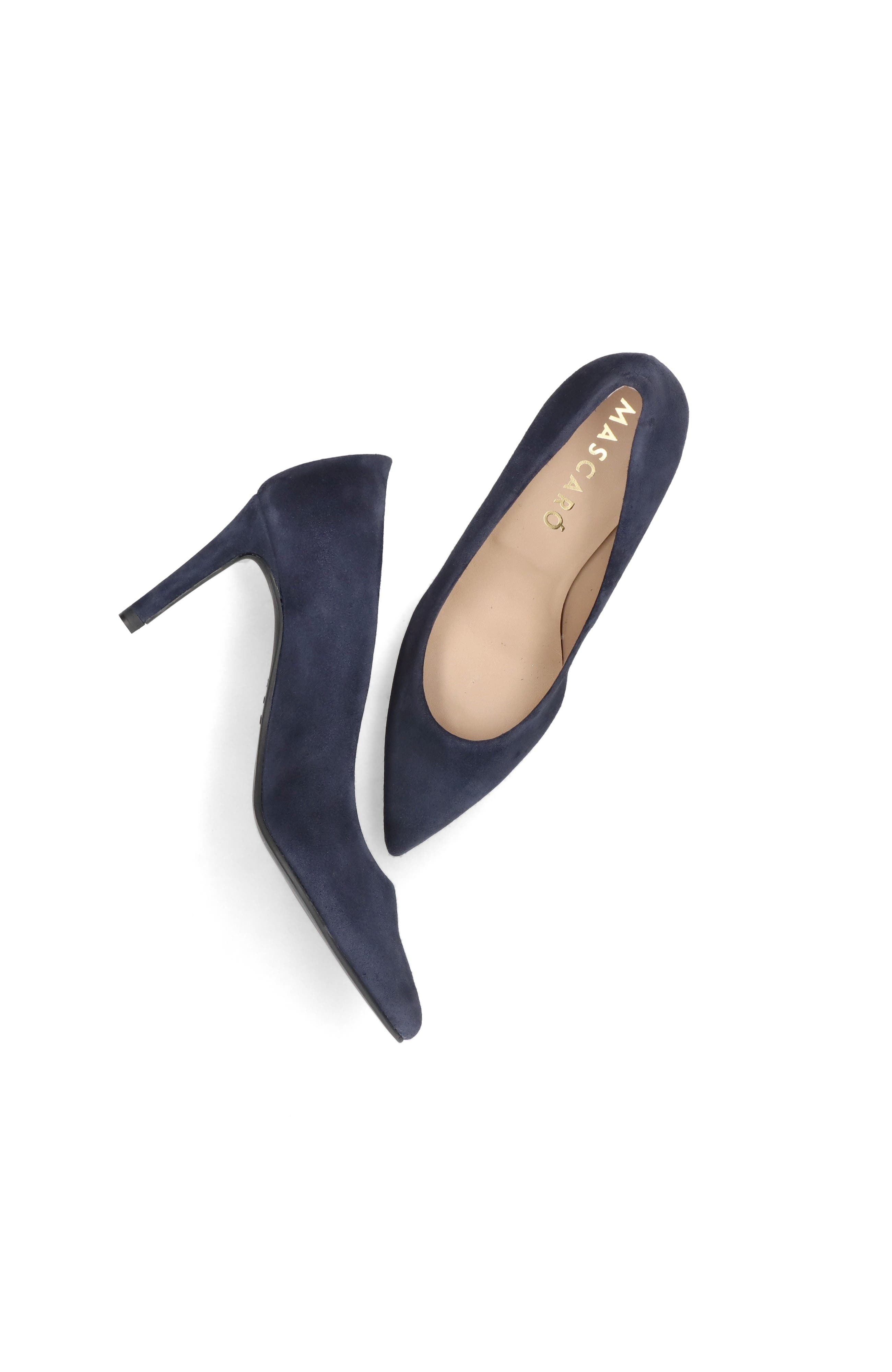 Suede Pointed Toe Pump, Alternate, color, Navy