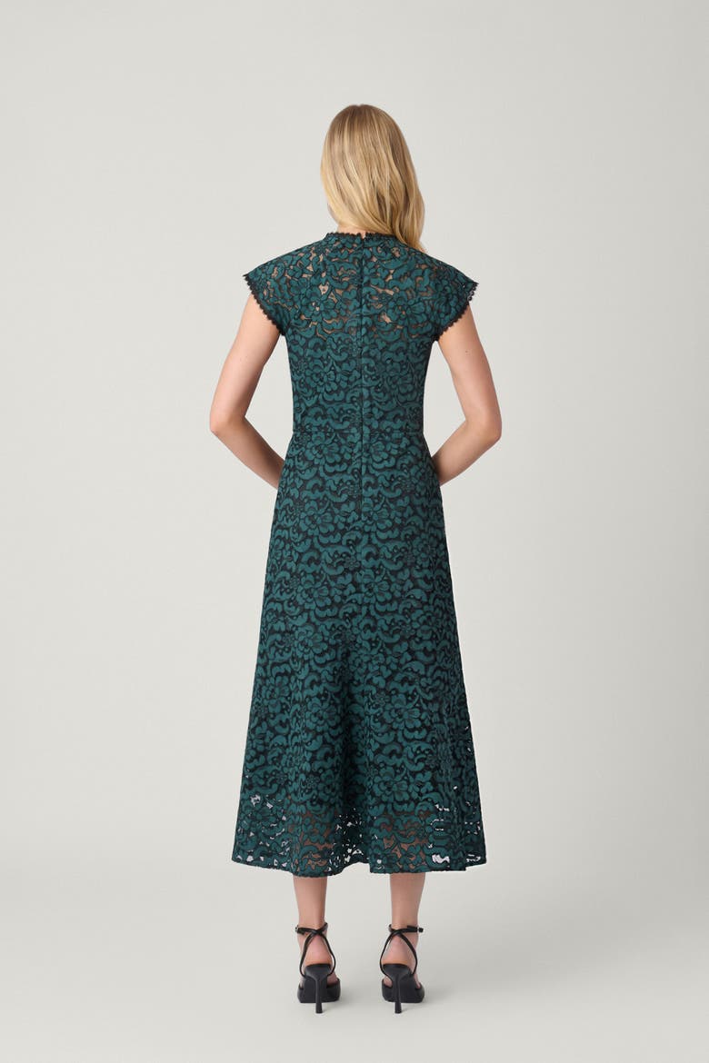 Corded Lace Raven Midi Dress, Alternate, color, Spruce