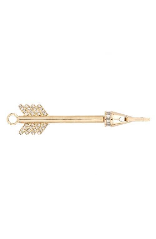 Shop Adina Reyter Diamond Arrow Hinged Charm In Yellow Gold/diamond