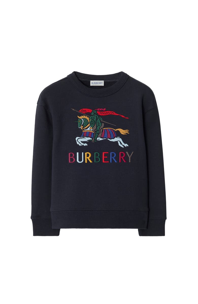 Burberry Knight Cotton Sweatshirt, Main, color, Navy