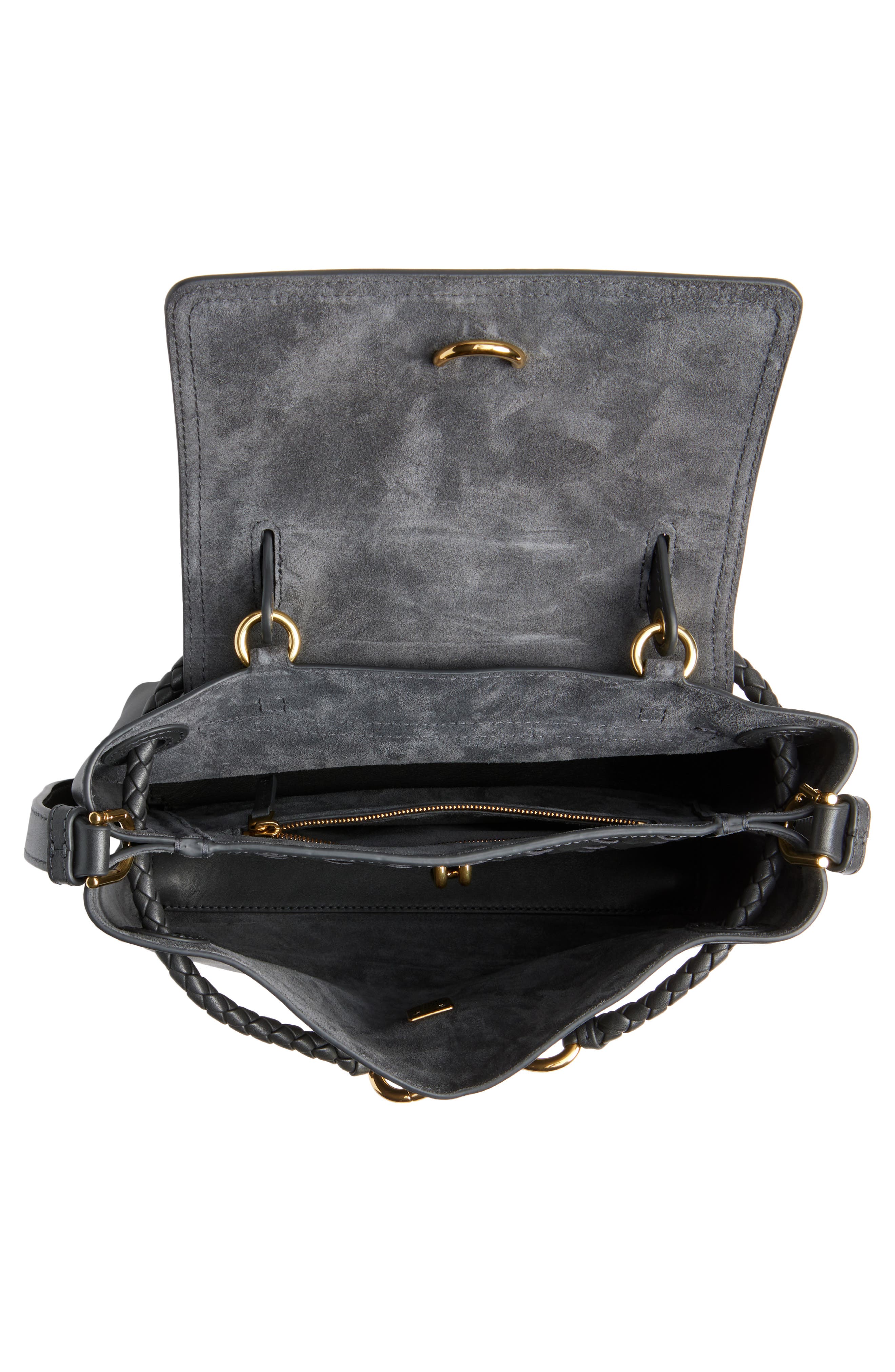 Small Ciao Ciao Knot Detail Leather Top Handle Bag, Alternate, color, 1040 GRAPHITE-M BRASS