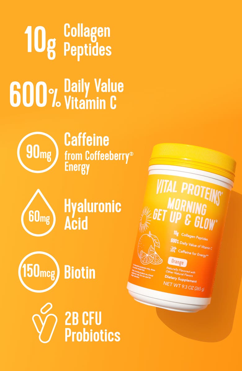 Vital Proteins Morning Get Up & Glow Collagen Dietary Supplement Powder, Alternate, color, 