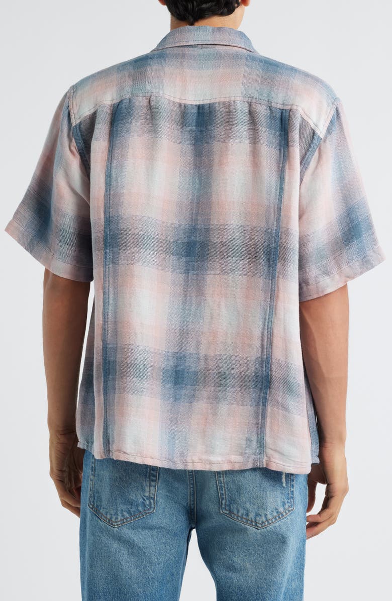 Corridor Bethany Plaid Linen & Cotton Button-Up Shirt, Alternate, color, Blue
