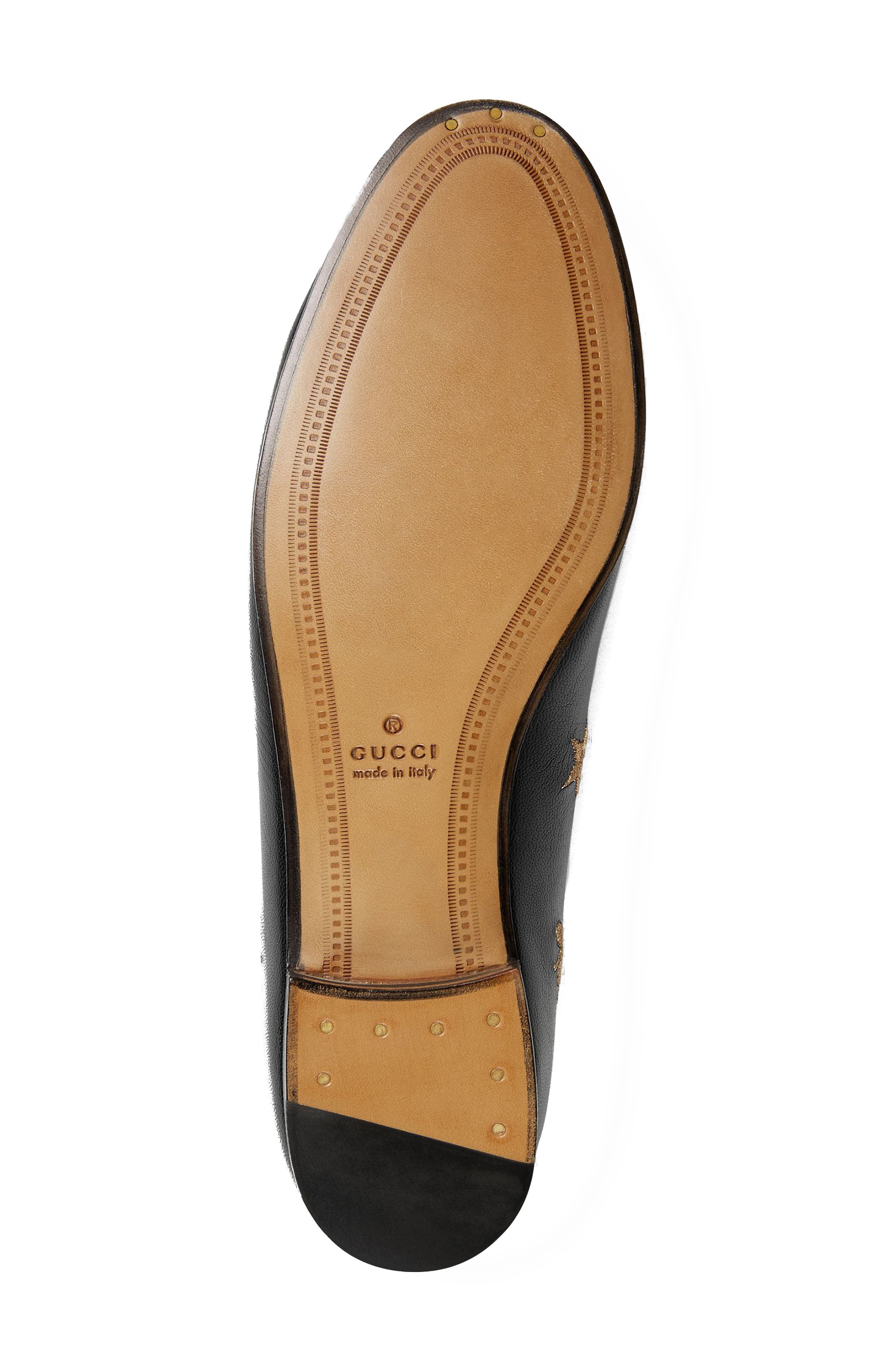 Gucci Jordaan Embroidered Bee Loafer, Alternate, color, 