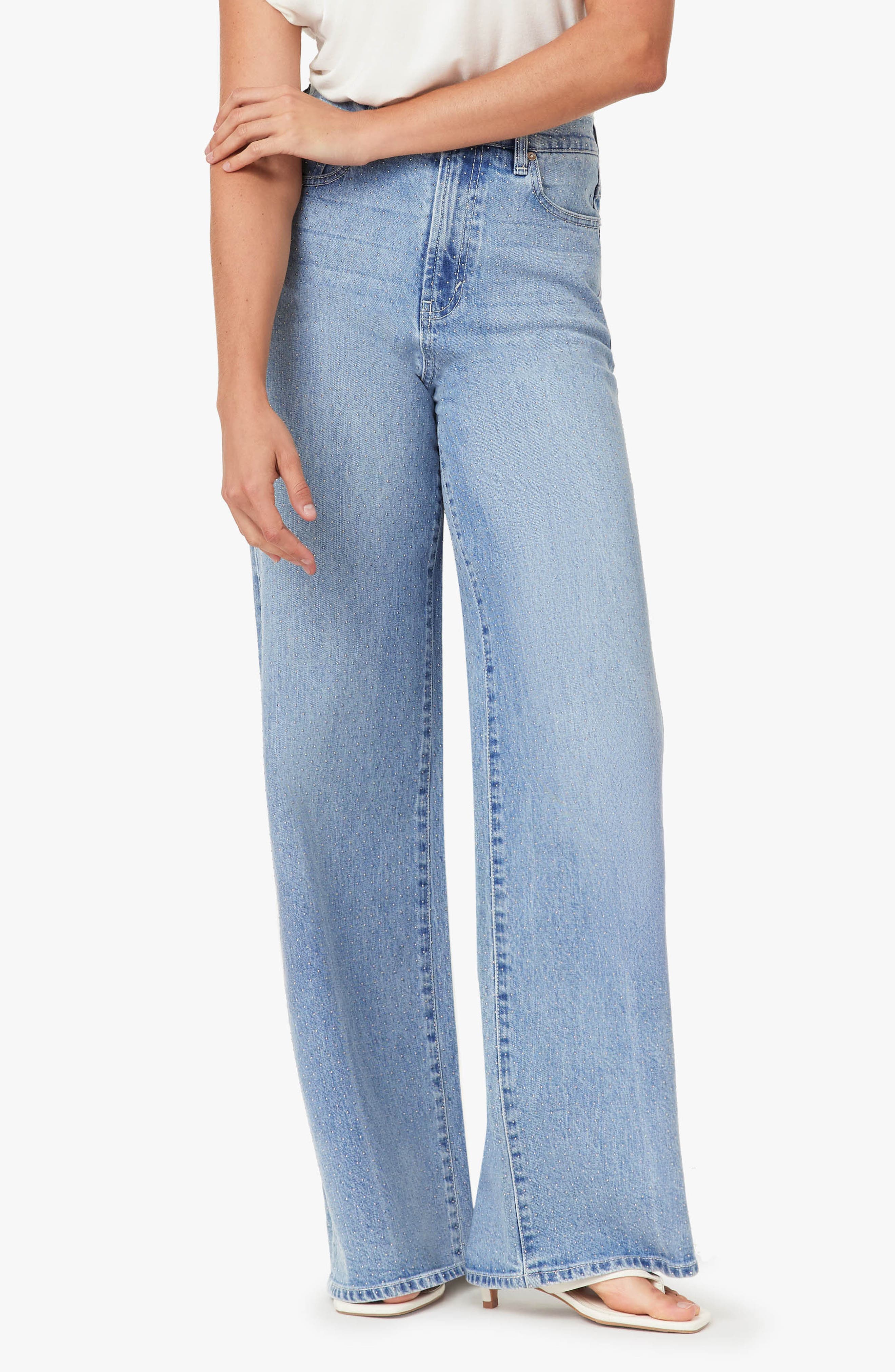 Gemma Micro Stud Wide Leg Jeans