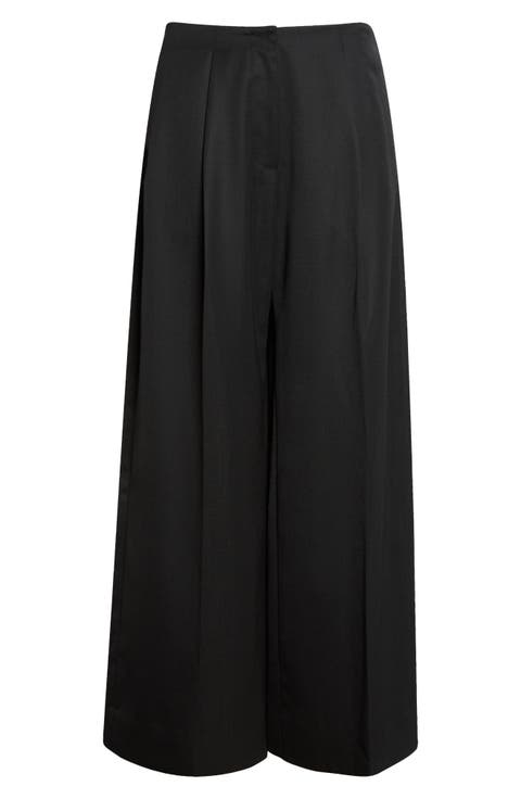 Back Bow Wide Leg Trousers