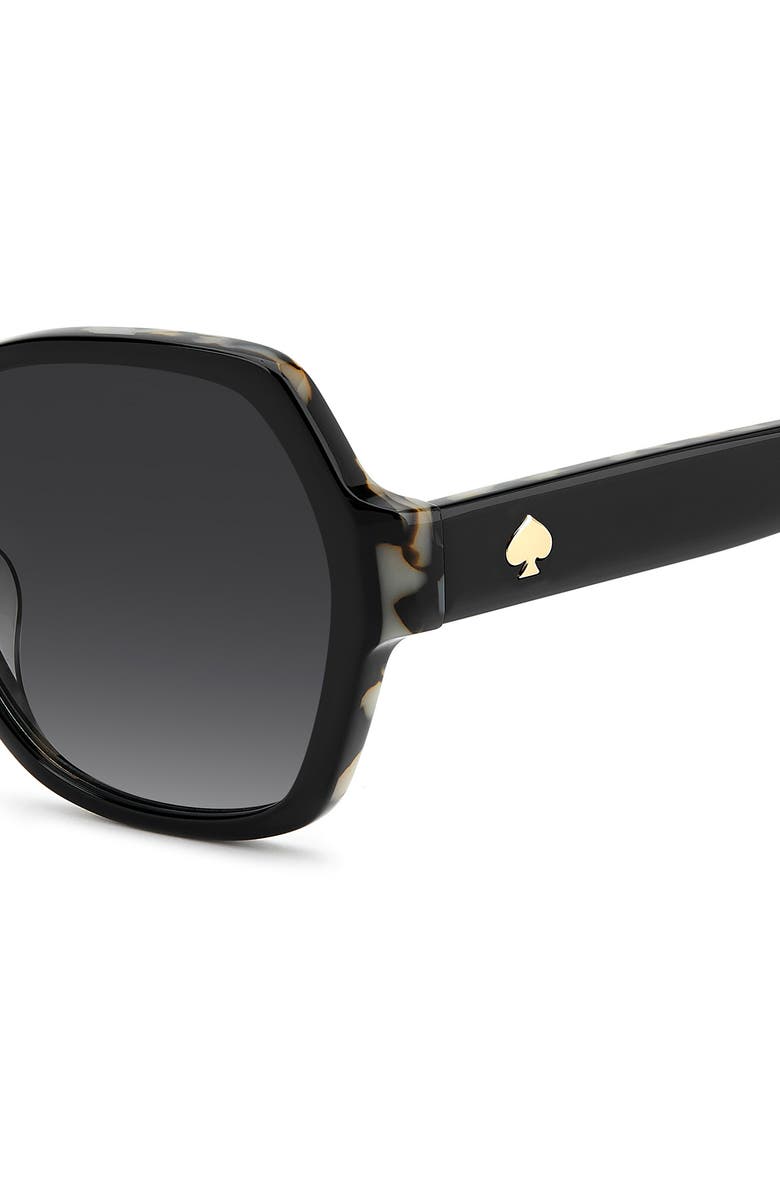 Kate Spade New York layne 57mm geometric square sunglasses, Alternate, color, Black White Havana/ Dark Grey