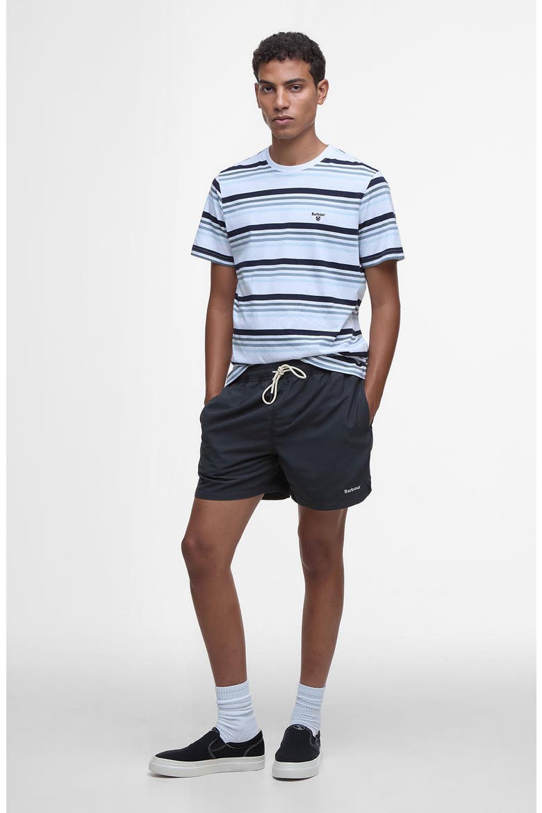 Staple Logo Swim Trunks, Alternate, color, BLACK