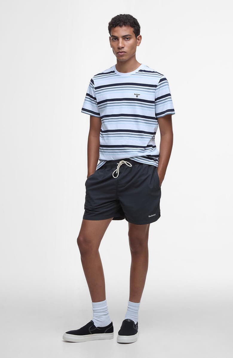 Barbour Staple Logo Swim Trunks, Alternate, color, Black