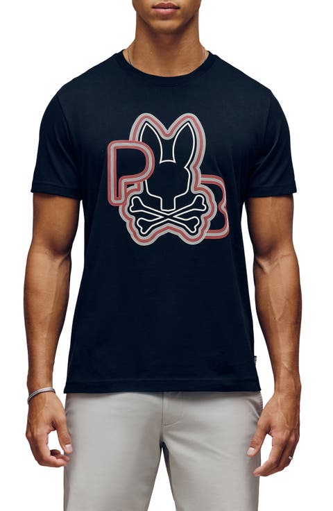 新品 ビッグプリント PLAYBOY プレイボーイ ウサギ ドクロ骸骨 T